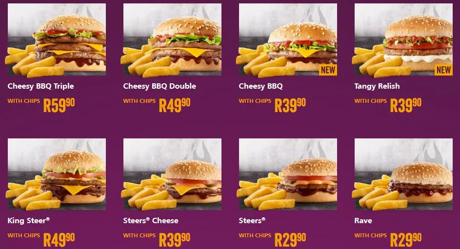 Steers menu discount